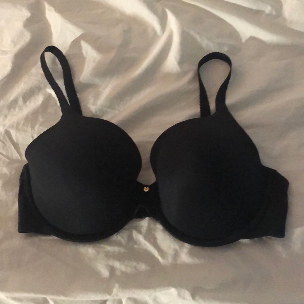 Soft black push-up bra